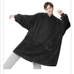 Men's Black Fleece Oversized Hoodie